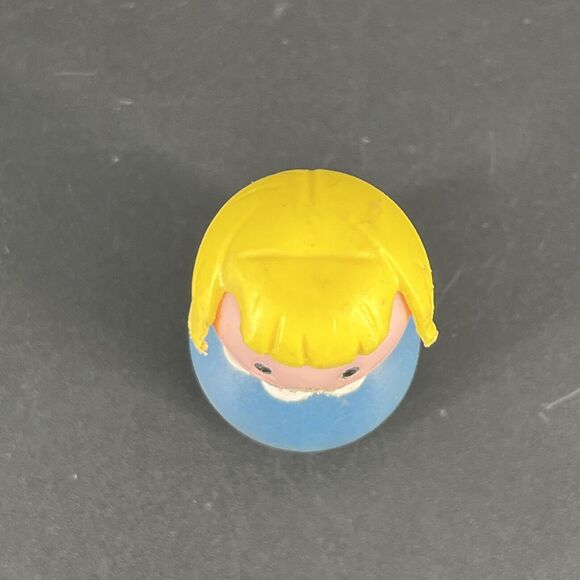 Vintage Fisher Price little people wood blue girl yellow/blond hair/pigtails - Picture 3 of 12